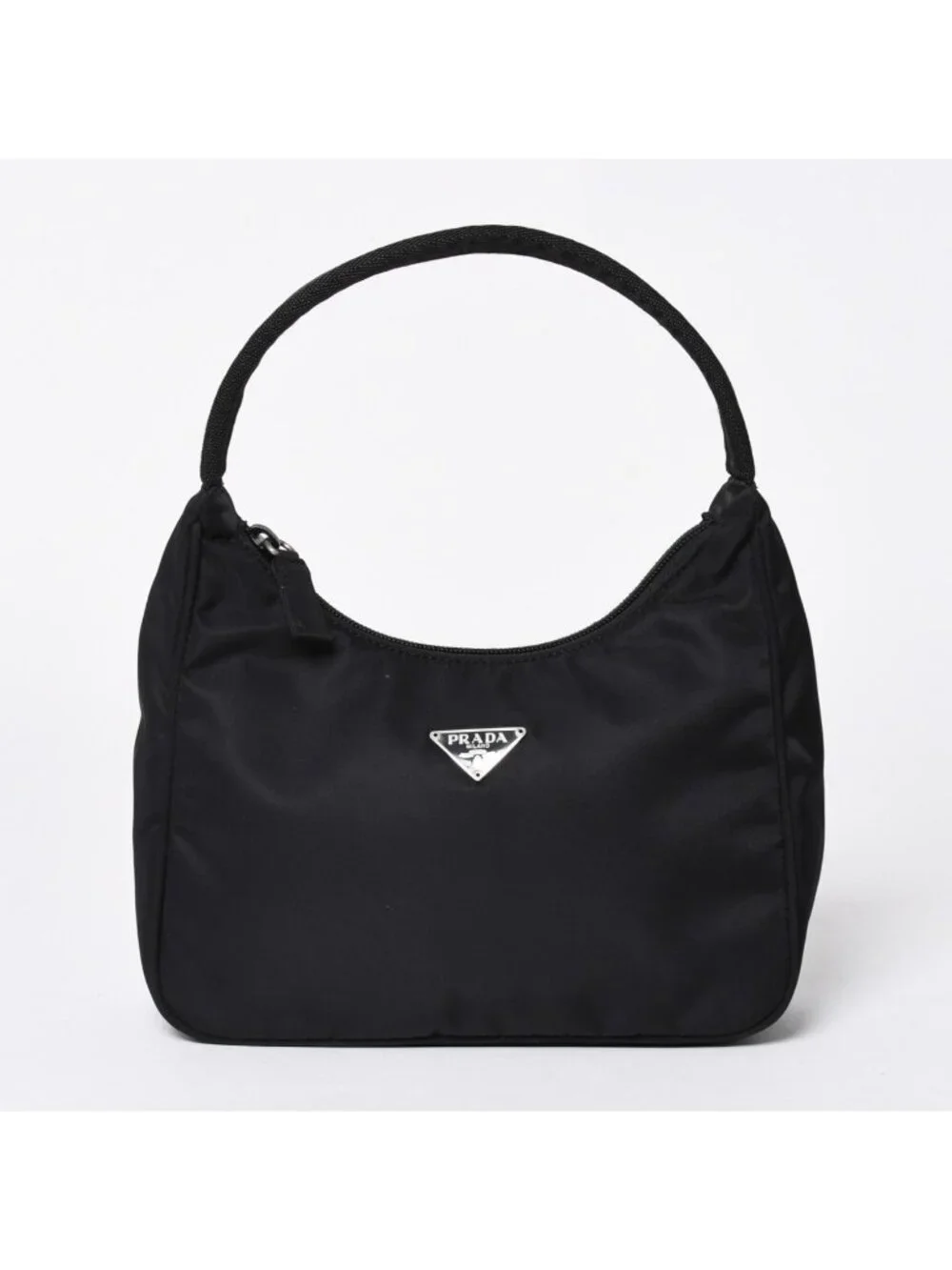 Prada Hobo Handbag Nylon Black
